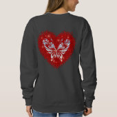 Red heart glitter butterfly trui (Achterkant)