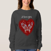 Red heart glitter butterfly trui (Voorkant)