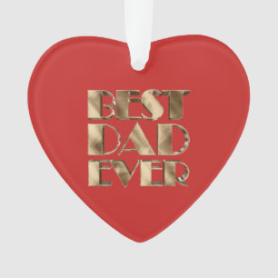 Red Heart Gold-typografie Beste vader ooit Ornament