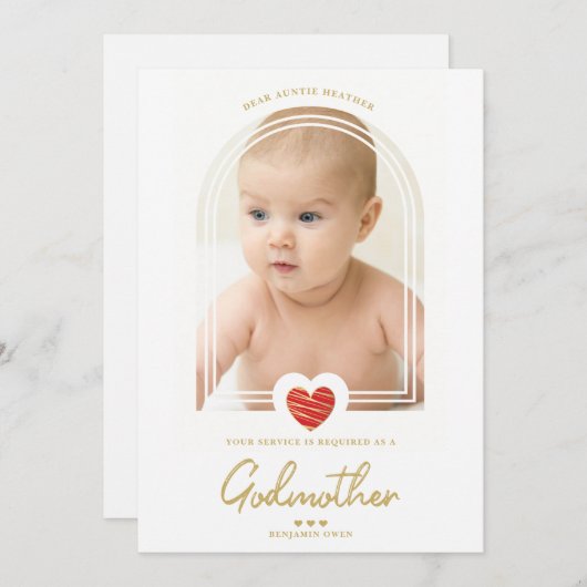 Red Heart Golden Fake Effect Godmother (Voorkant / Achterkant)