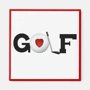 Red Heart Golf T-shirts en geschenken Magneet