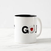 Red Heart Golf Tweekleurige Koffiemok (Voorkant rechts)