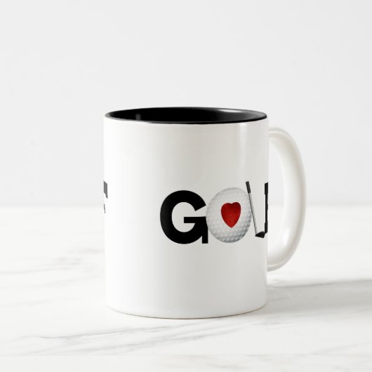 Red Heart Golf Tweekleurige Koffiemok (Voorkant rechts)