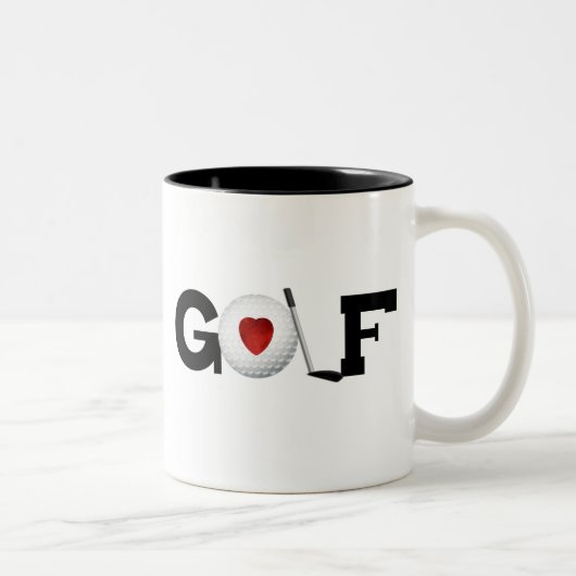 Red Heart Golf Tweekleurige Koffiemok (Rechts)