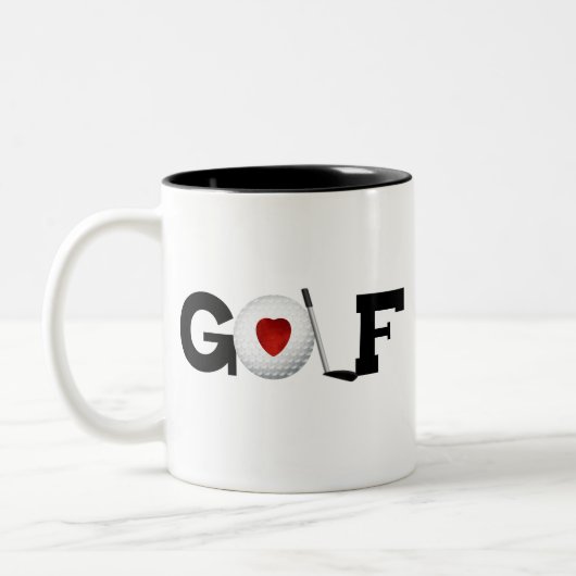 Red Heart Golf Tweekleurige Koffiemok (Links)