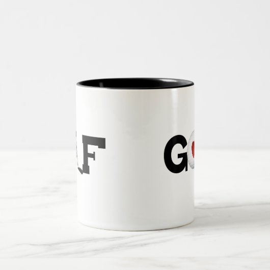 Red Heart Golf Tweekleurige Koffiemok (Center)