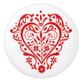 Red Heart Grafisch Ontwerp Keramische Knop (Voorkant)
