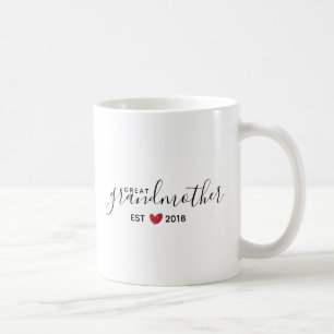Red Heart Great-Grandma Est. Koffiejaar Mok