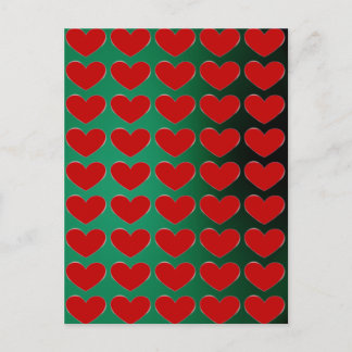 Red Heart Green Pop Art Love Briefkaart