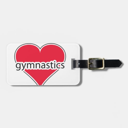 Red Heart Gymnastiek Bagagelabel (Voorkant horizontaal)