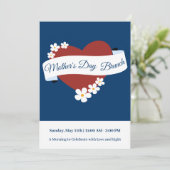 Red Heart Happy Moederdag Banner Evenement Kaart (Staand voorkant)