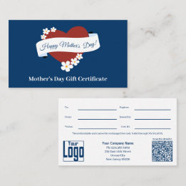 Red Heart Happy Moederdag Cadeaubon Klantenkaartje