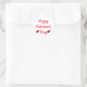 Red Heart Happy Valentijnsdag bewerkbare envelop Ronde Sticker (Tas)