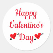 Red Heart Happy Valentijnsdag bewerkbare envelop Ronde Sticker (Voorkant)