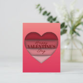 Red Heart Happy Valentijnsdag Briefkaart (Staand voorkant)