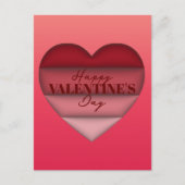 Red Heart Happy Valentijnsdag Briefkaart (Voorkant)