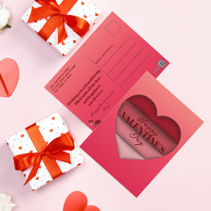 Red Heart Happy Valentijnsdag Briefkaart