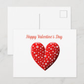 Red Heart Happy Valentijnsdag Briefkaart (Voorkant / Achterkant)