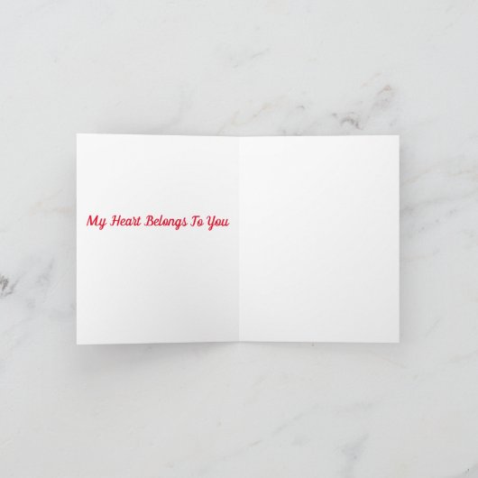 Red Heart Happy Valentijnsdag Kaart (Binnen)