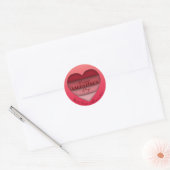 Red Heart Happy Valentijnsdag Ronde Sticker (Envelop)