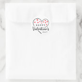 Red Heart Happy Valentijnsdag Ronde Sticker (Tas)