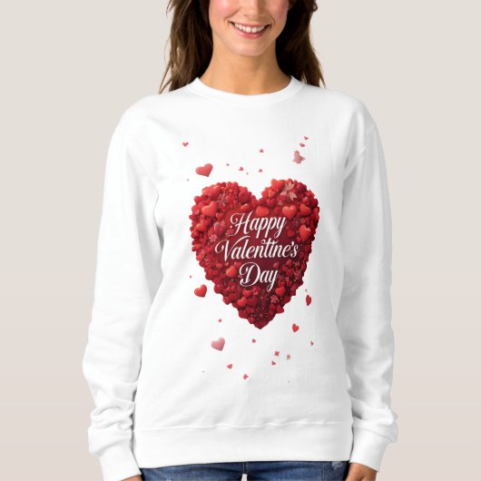 Red Heart Happy Valentine’s Day Romantic Gift Trui (Voorkant)