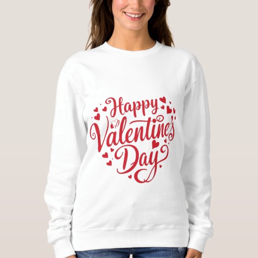 Red Heart Happy Valentine’s Day Romantic Gift Trui (Voorkant)