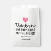 Red Heart Hartelijk dank dat u het kleinbedrijf on Bedankzakje (Voorkant)