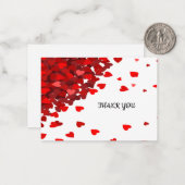 Red Heart Hartelijk dank Notitiekaartje (Voorkant / Achterkant in situ)