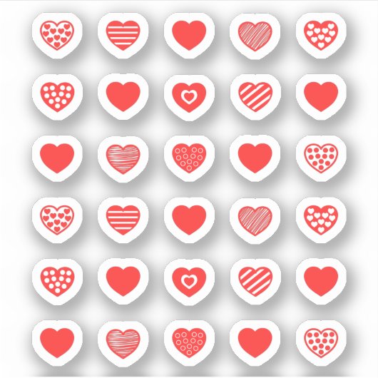 Red Heart Hearts patroon pack Sticker (Voorkant)
