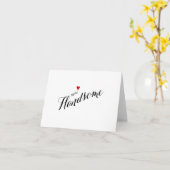 Red Heart Hello Handsome Wedding Kaart (Gele Bloem)