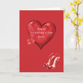 Red Heart High Heels Kiss Valentine's Day Kaart (Gele Bloem)