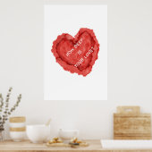 Red Heart hoe diep is je liefde? Poster (Keuken)