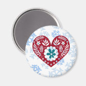 Red  Heart Holiday Love Magneet (Voorkant / Achterkant)