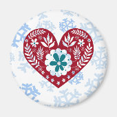 Red  Heart Holiday Love Magneet (Voorkant)