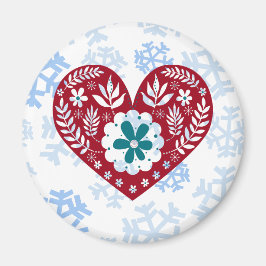 Red  Heart Holiday Love Magneet