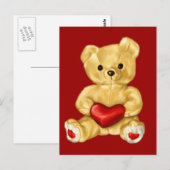Red Heart Hypnotizing Cute Teddy Bear Briefkaart (Voorkant / Achterkant)