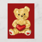Red Heart Hypnotizing Cute Teddy Bear Briefkaart (Voorkant)
