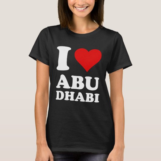 Red Heart I Love Abu Dhabi T-shirt (Voorkant)