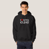 Red Heart I Love Clint Hoodie (Voorkant volledig)