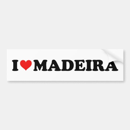 Red Heart I Love Madeira Car Bumpersticker (Voorkant)