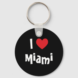 Red Heart I Love Miami Black Sleutelhanger
