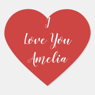 Red Heart I Love You personalized Hart Sticker
