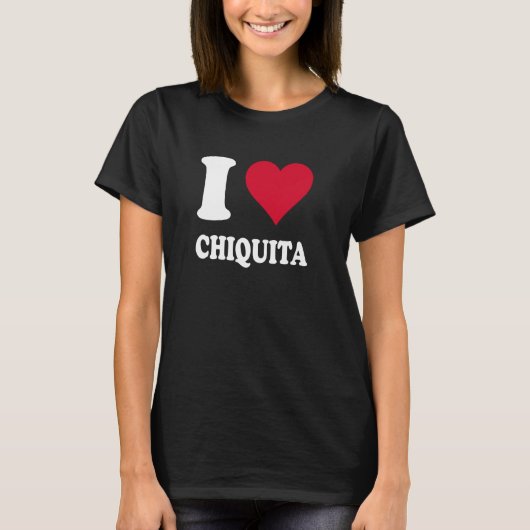 Red Heart Ik hou van Chiquita T-shirt (Voorkant)