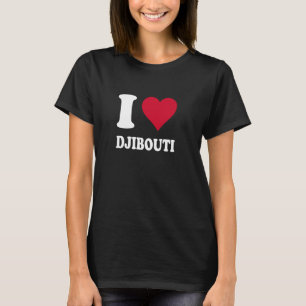 Red Heart Ik hou van Djibouti T-shirt