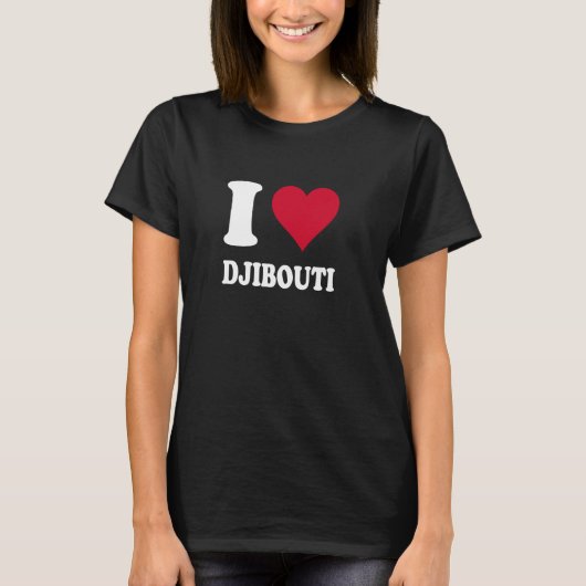 Red Heart Ik hou van Djibouti T-shirt (Voorkant)