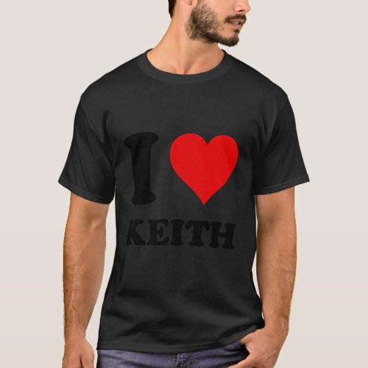 Red Heart Ik hou van Keith T-shirt (Voorkant)