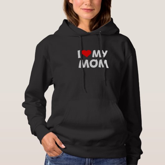 Red Heart Ik hou van mijn moeder Hoodie (Voorkant)