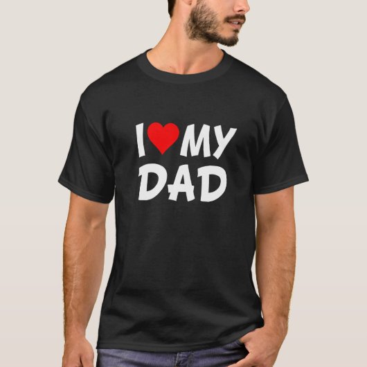 Red Heart Ik hou van mijn vader T-shirt (Voorkant)