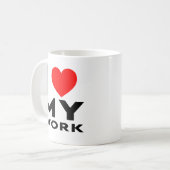 Red Heart Ik hou van mijn werk Medewerker Inspirer Koffiemok (Voorkant links)